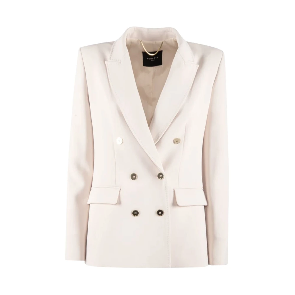 Nenette Double-Breasted Cady Jas Beige Dames