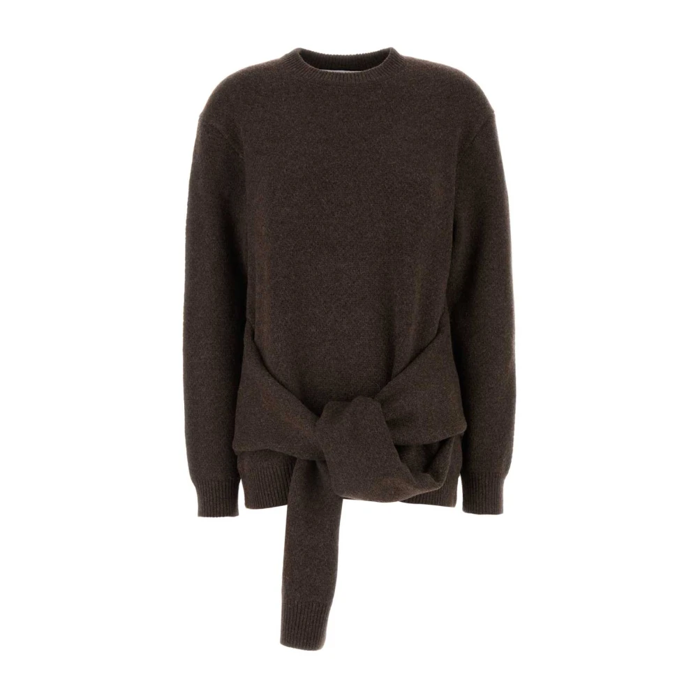 JW Anderson Bruine Melange Oversize Nylon Trui Brown Dames