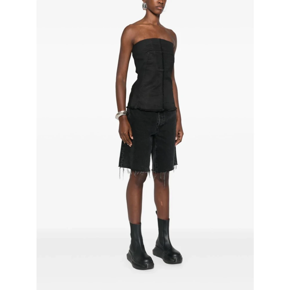 Rick Owens Strapless Denim Bustier Top Black Dames