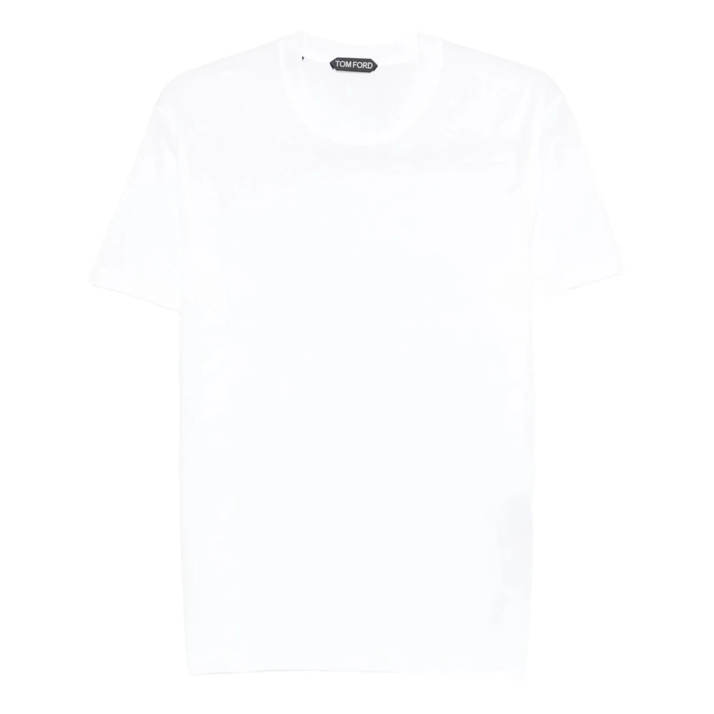 Tom Ford White T-Shirts, Male, M, Lyocell-Cotton Jersey T-Shirt