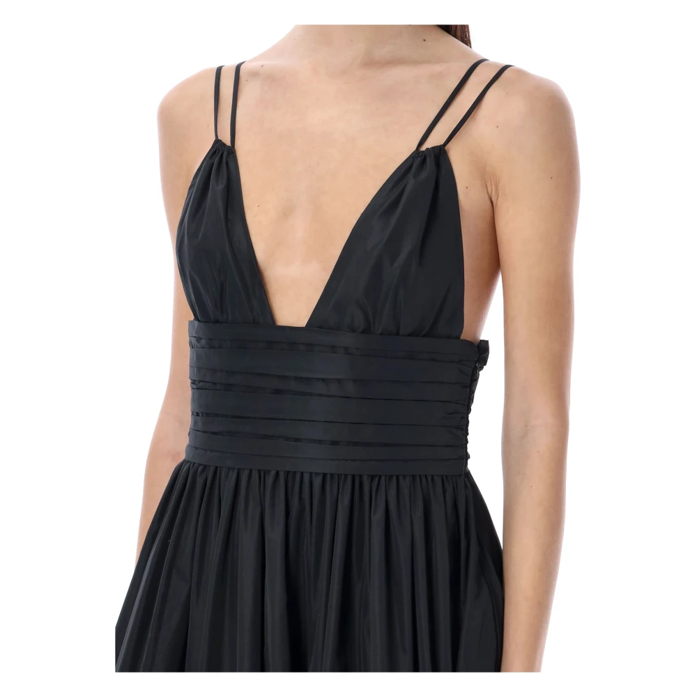 Philosophy di Lorenzo Serafini Zwarte Triangle Maxi Jurk Elegante Stijl Black Dames