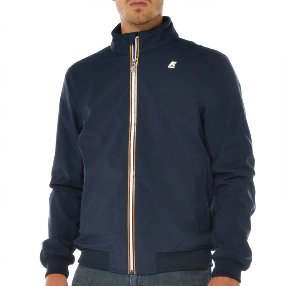 K-Way Men's Blue Light Jackets, 2XL, Slim Fit Bomber Jacket With High Collar