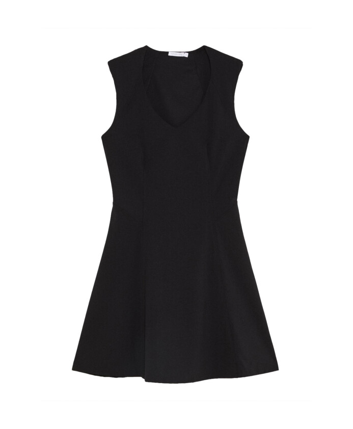 zwarte-mini-jurk-met-v-hals