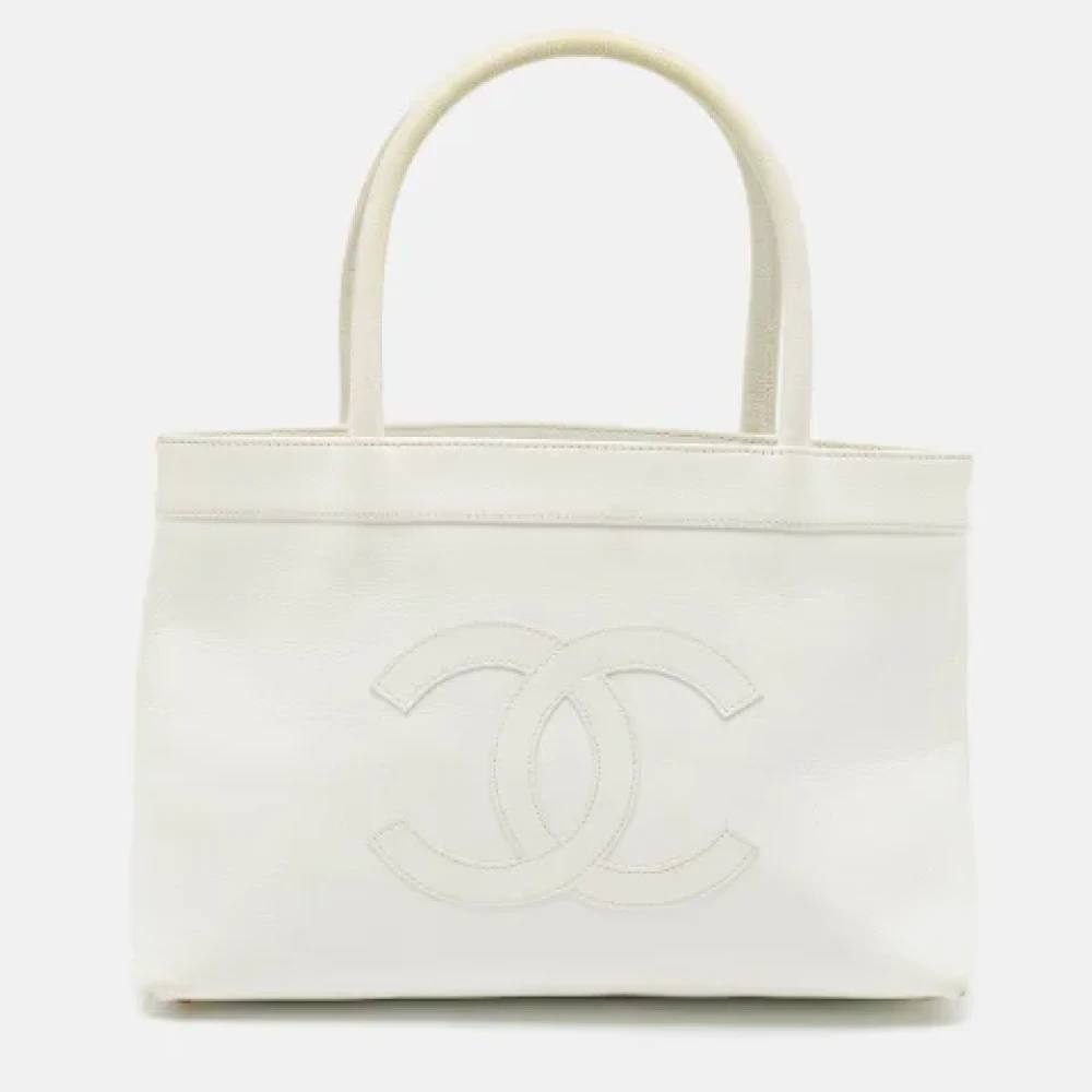 Chanel Vintage Pre-owned Fabric totes White Dames