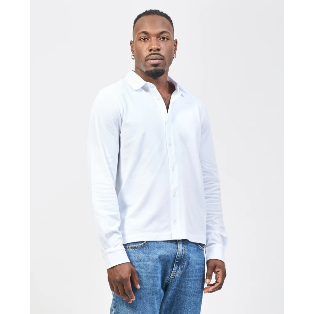 K-way Wit Overhemd Lange Mouw Modern White Heren