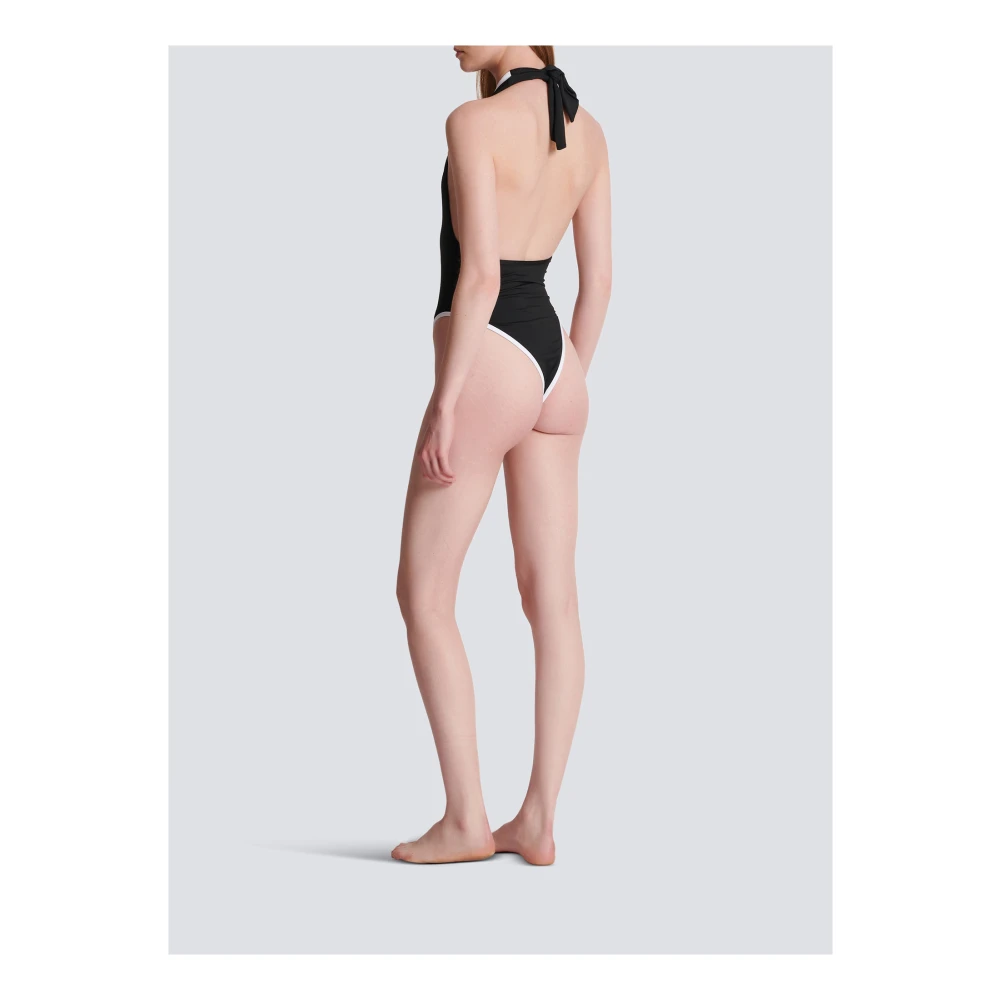 Balmain Badpak met knopen Black Dames