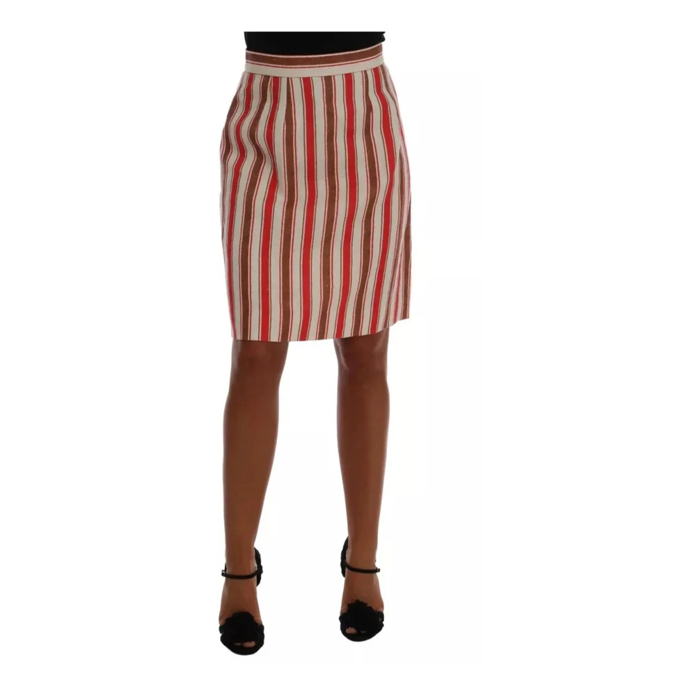 Dolce & Gabbana Women's Multicolor Short Skirts, S, Striped Mini Skirt Vertical Stripe