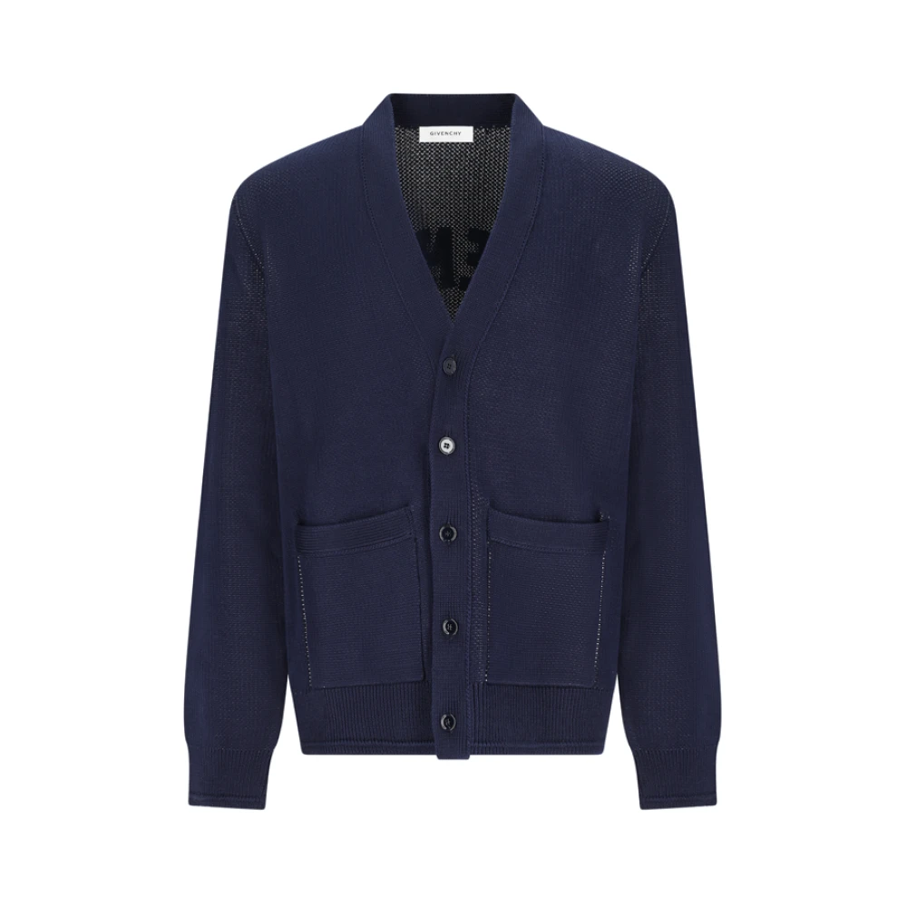 Givenchy Men's Blue Cardigans, L, V-Neck Cardigan