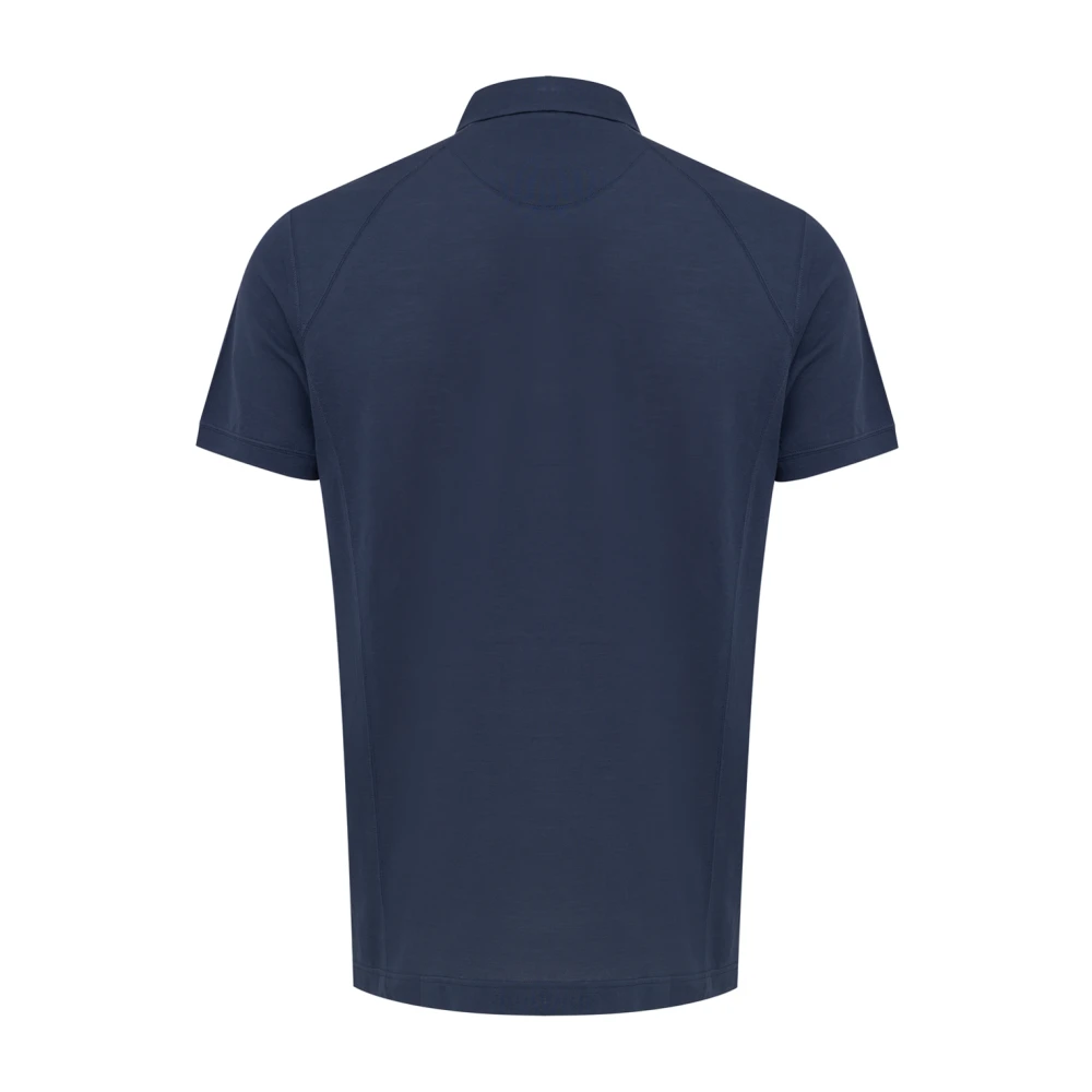 Corneliani Navy Blue Polo Shirt Classic Collar Blue Heren