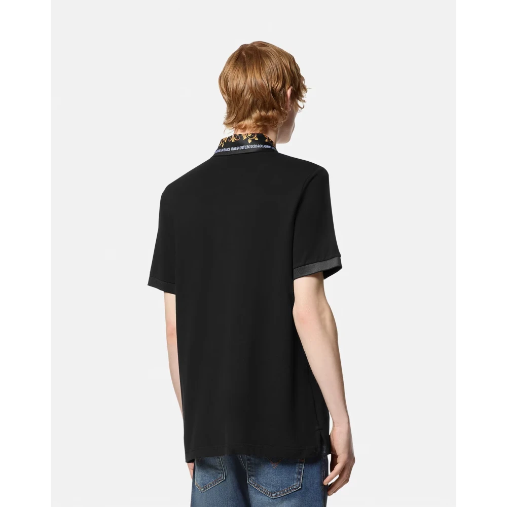 Versace Jeans Couture Zwart Barok Polo Shirt Black Heren