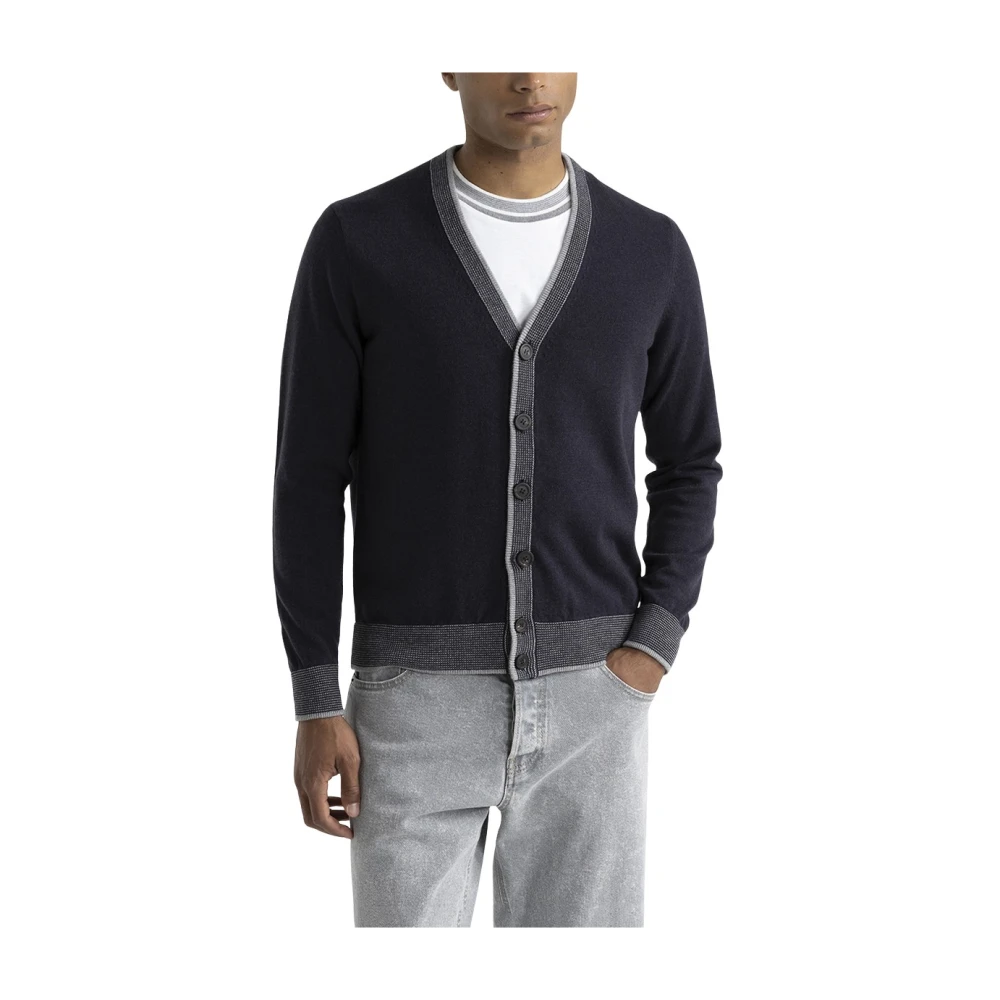 PESERICO Wol zijde en kasjmier vest Blue Heren
