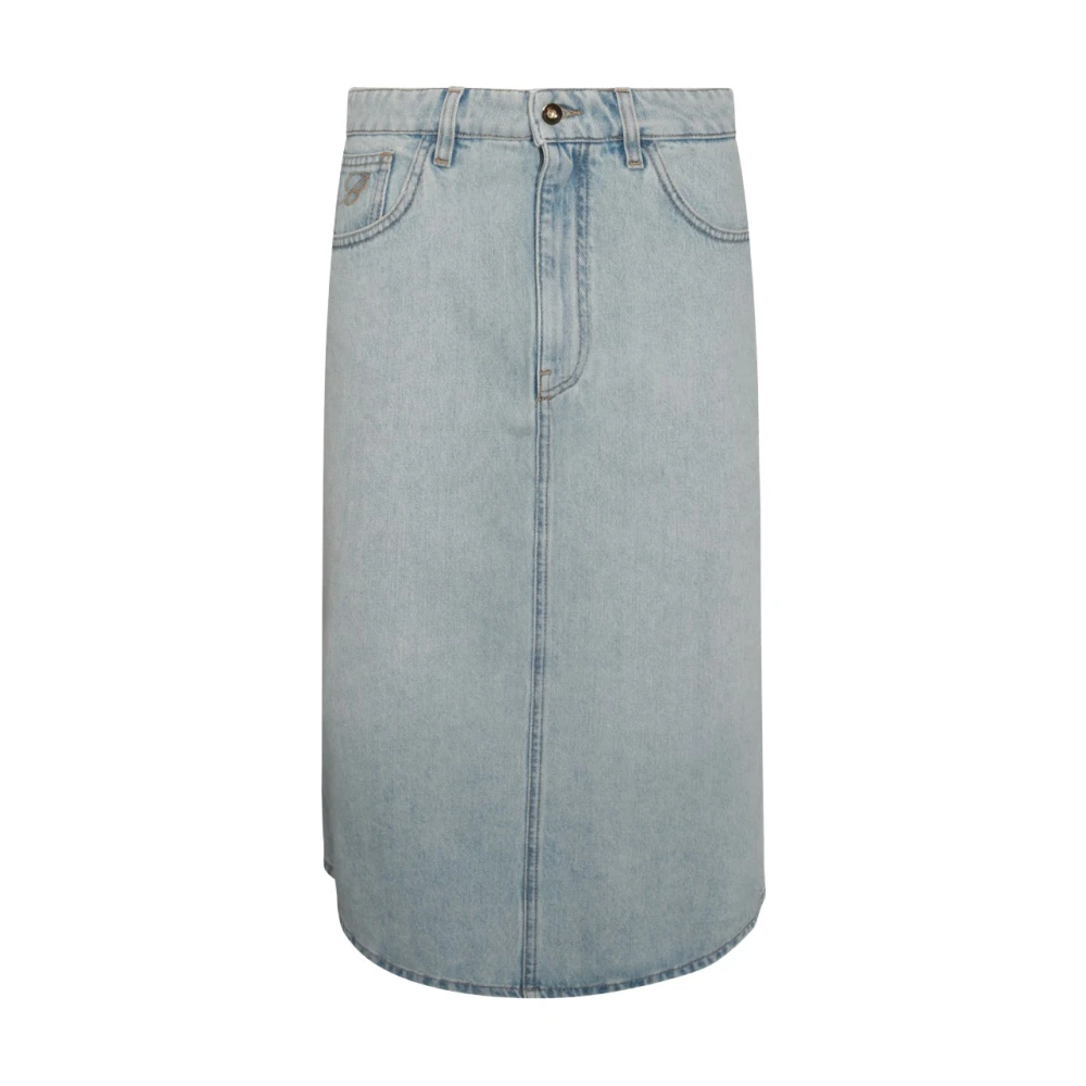 Blumarine Blauwe Denim Rok met Ritssluiting Gray Dames