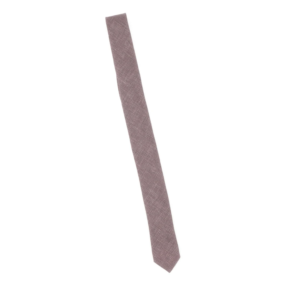 Eleventy Donker Mauve Wol Linnen Zijden Stropdas Pink Heren