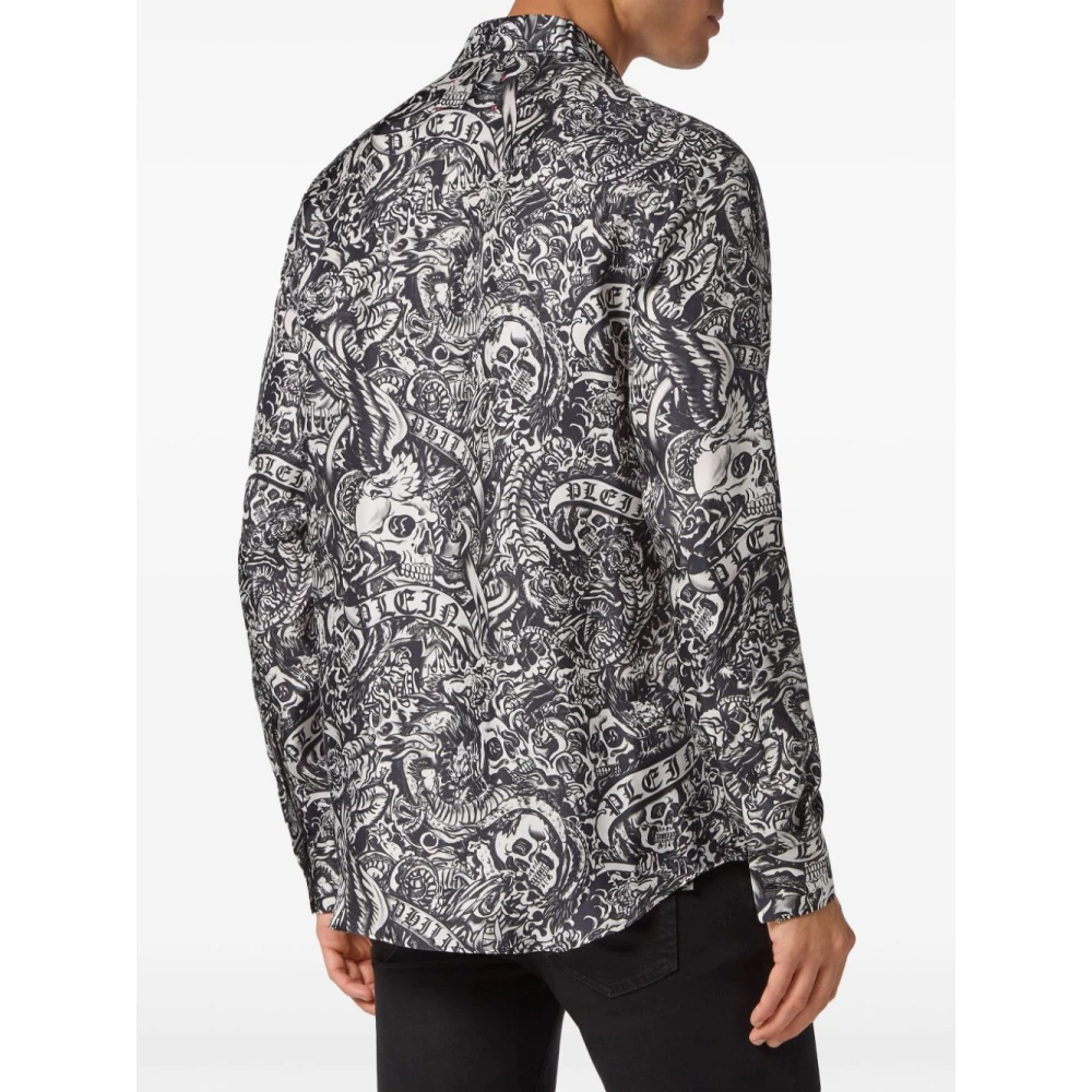 Philipp Plein Zwarte Casual Shirt voor Mannen Black Heren