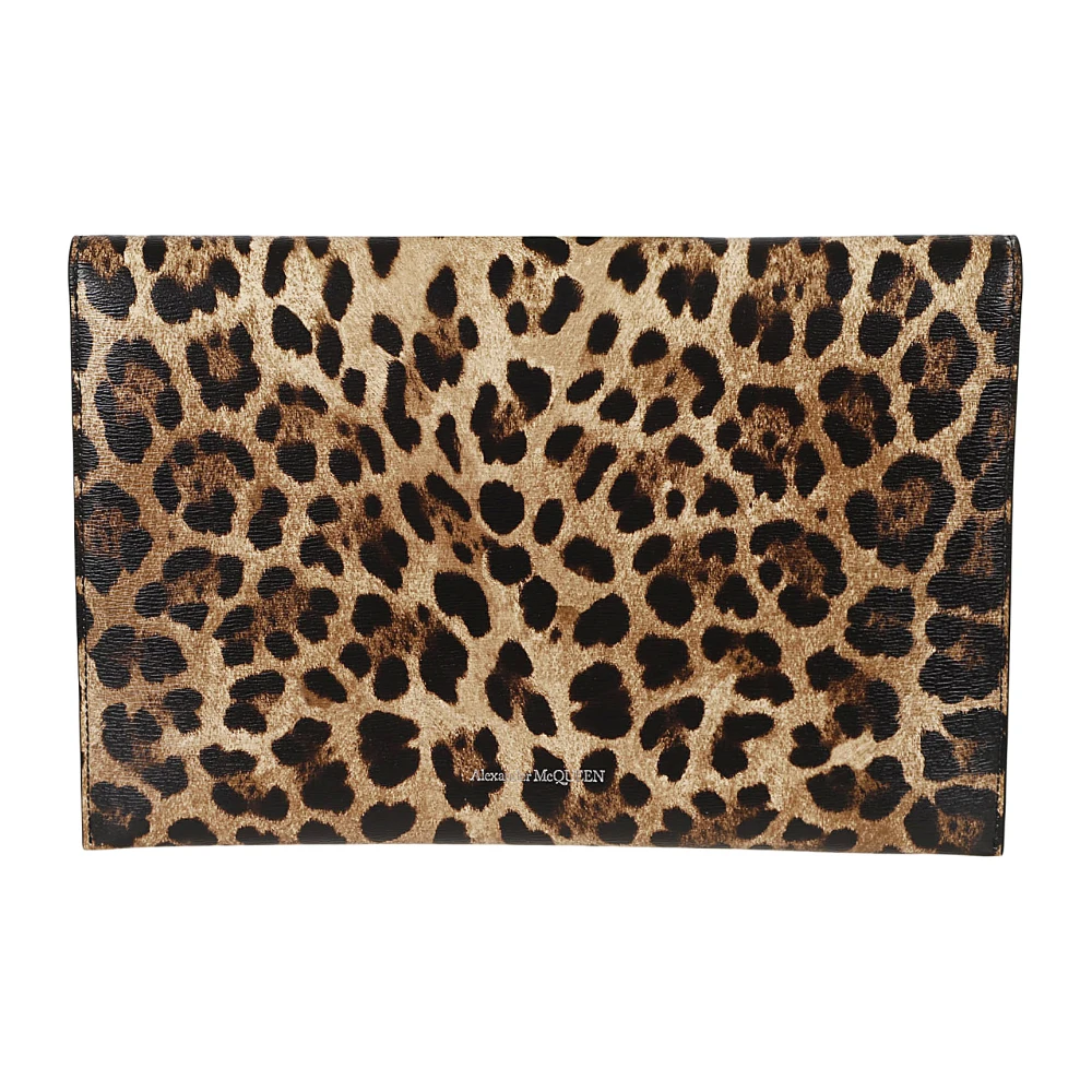 alexander mcqueen Luipaardprint Clutch Zwart Multicolor Dames