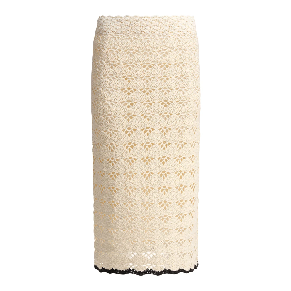 Zimmermann Women's Beige Crochet Skirt Summer Style - Midi Skirts - M - Skirts