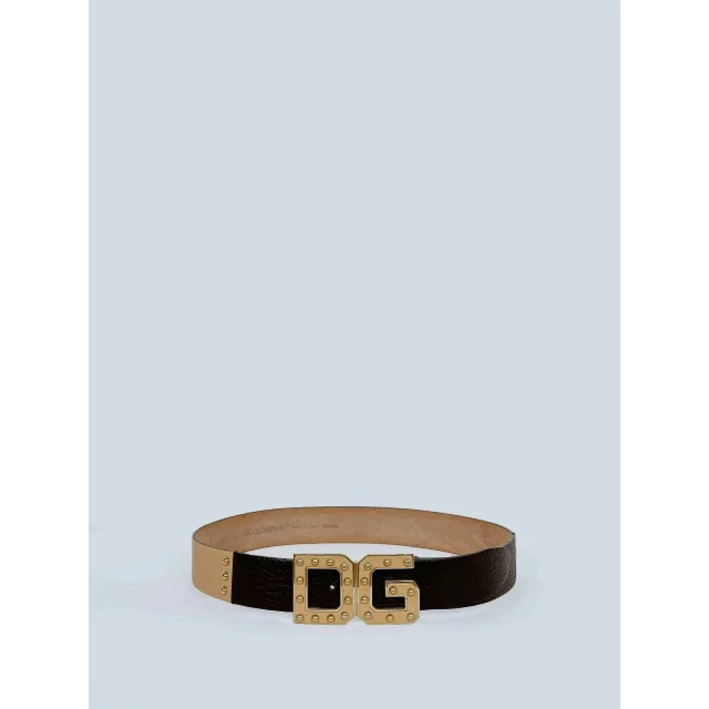 Dolce & Gabbana Pre-owned Leather belts Beige Dames