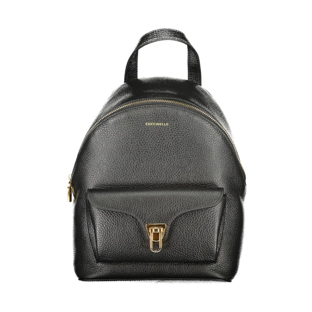 Coccinelle , Backpacks, Female, Black, One Size, Black Leather Women Backpack Beat Generation