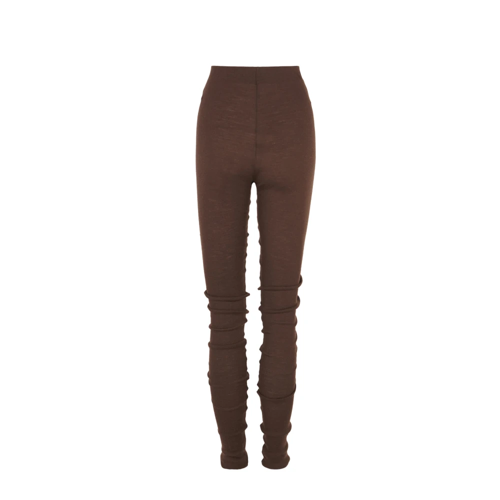 Cortana Genie leggings van maagdelijke wol mahonie Brown Dames