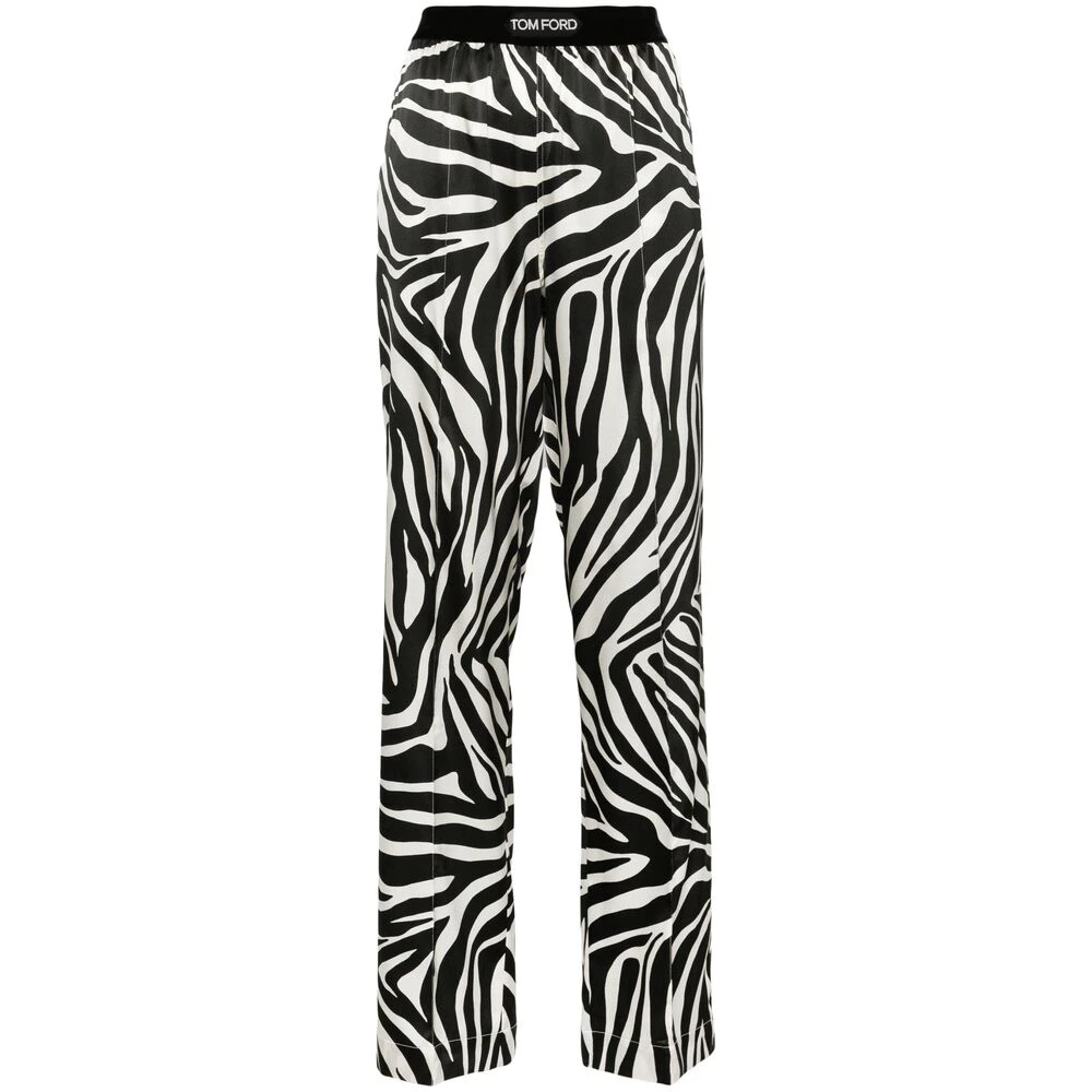 Tom Ford Zebra Print Wide Leg Byxor Multicolor, Dam