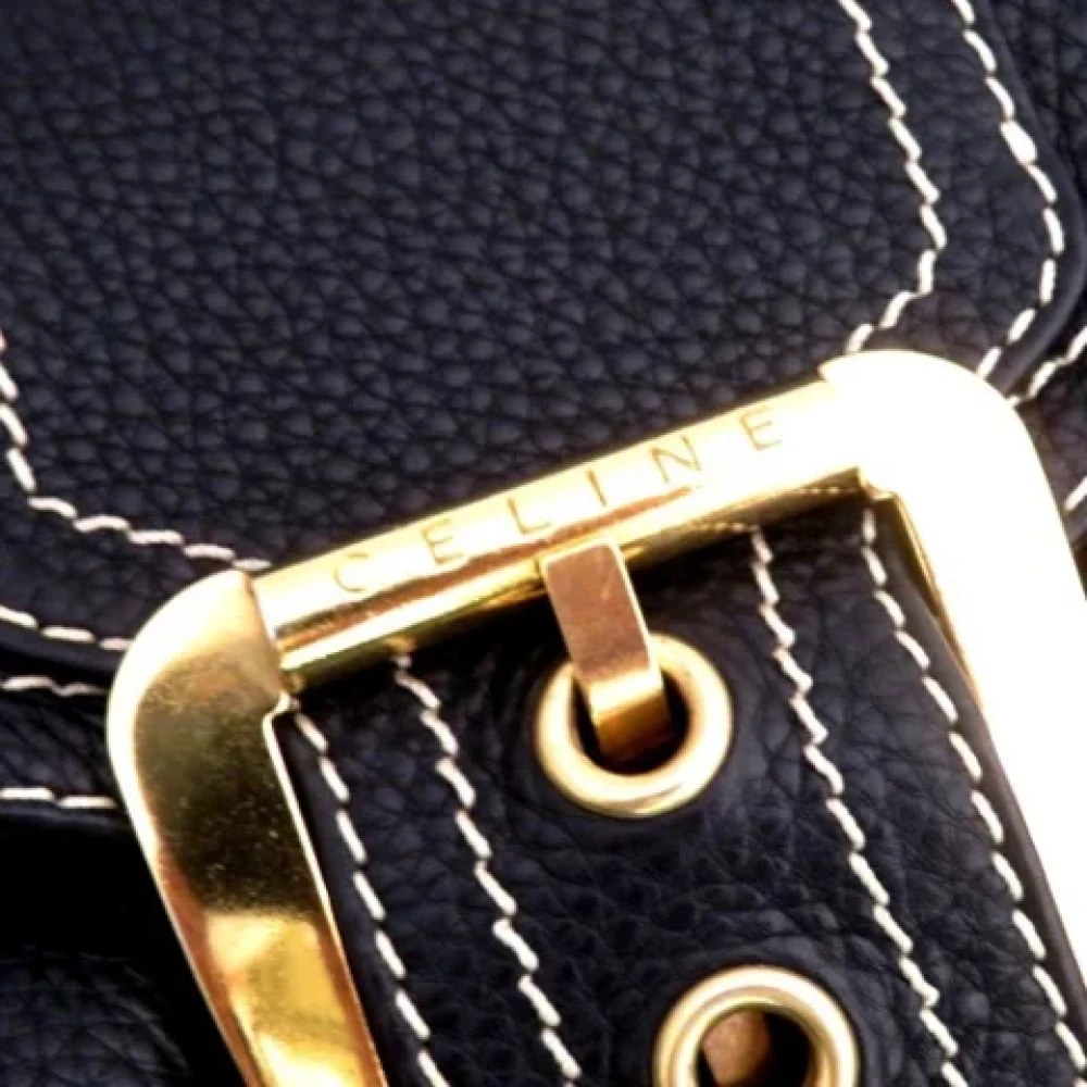 Celine Vintage Pre-owned Leather handbags Black Dames