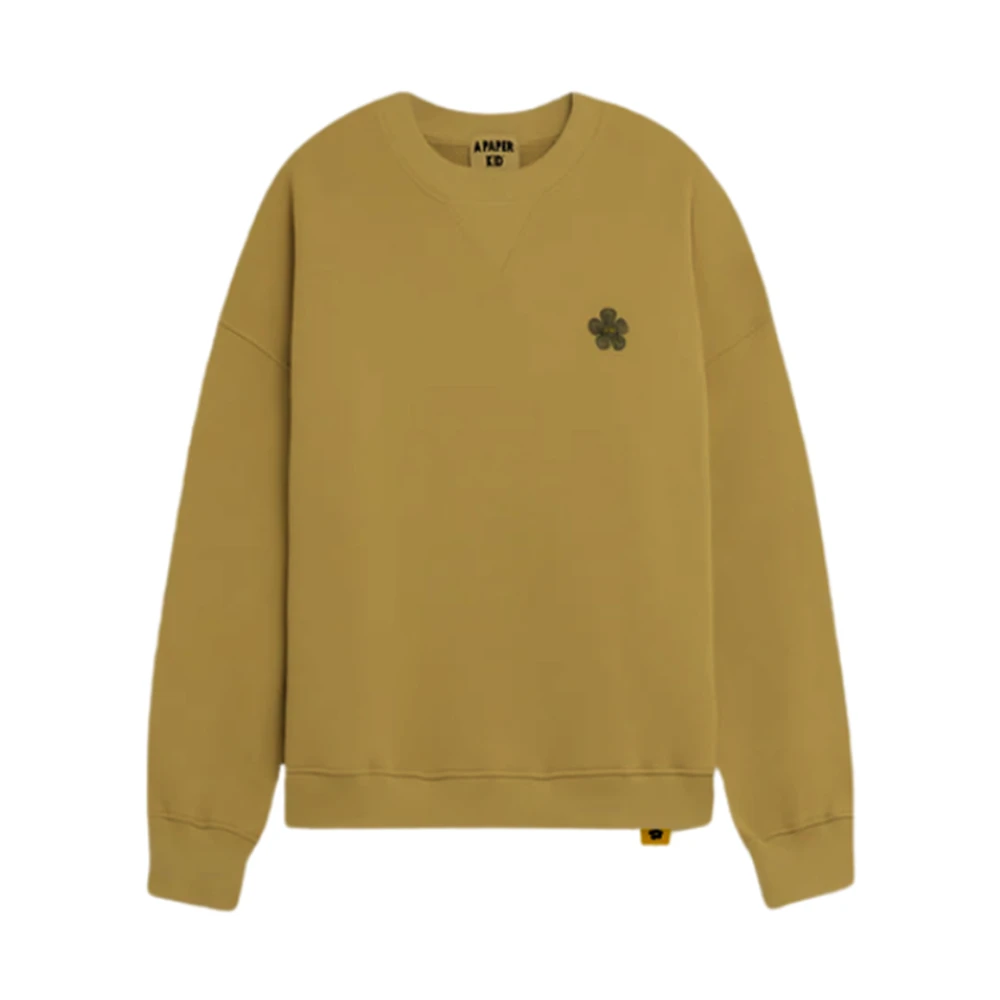 A Paper Kid Gedrukte Sweater in Khaki Green Heren