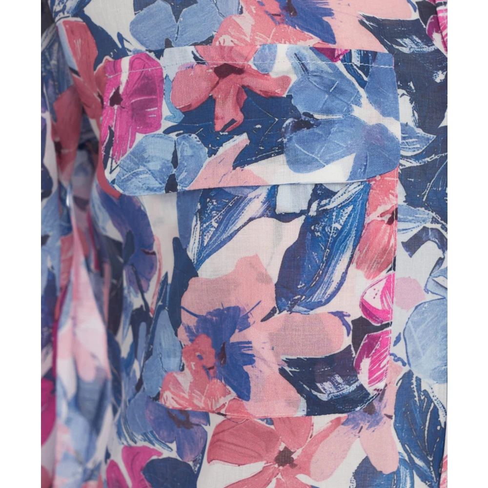 Himon's Blauwe Bloes met Bloemen en Zakken Multicolor Dames