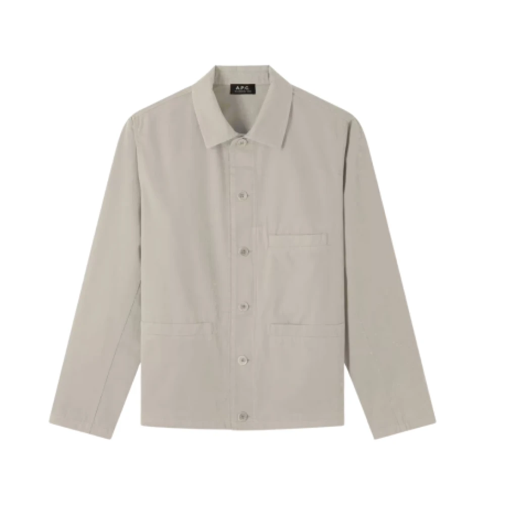 A.p.c. Casual herenoverhemd perzikhuidstof Beige Heren