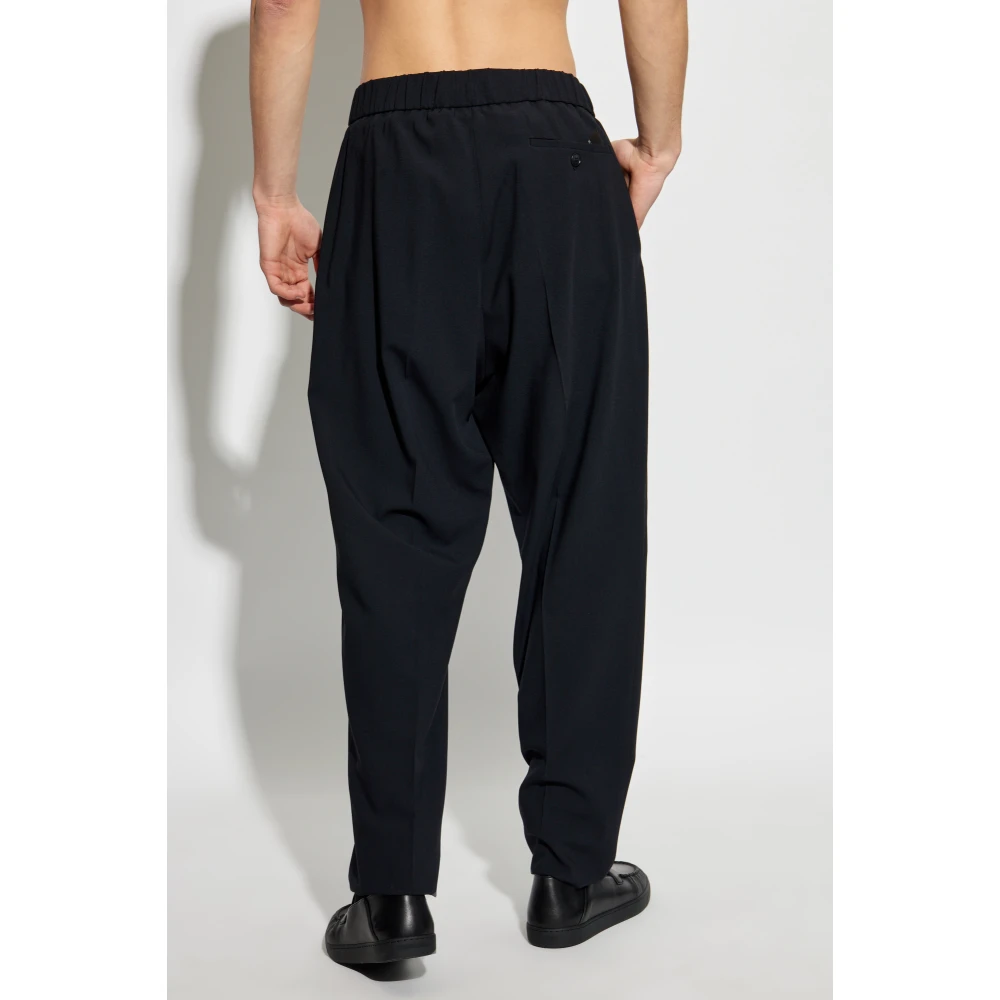 Giorgio Armani Wollen broek met vouw Blue Heren