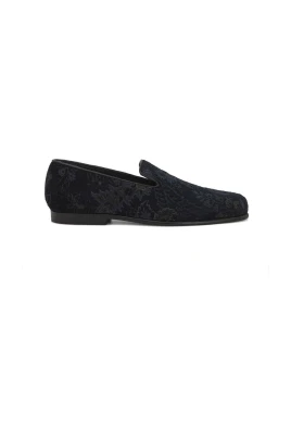 Blå Läder Loafers