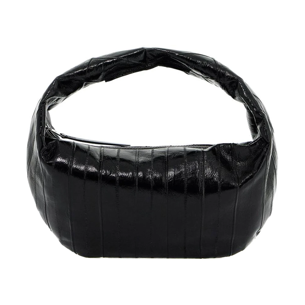 Khaite Olivia Hobo Tas in Glanzend Palingleer Black Dames