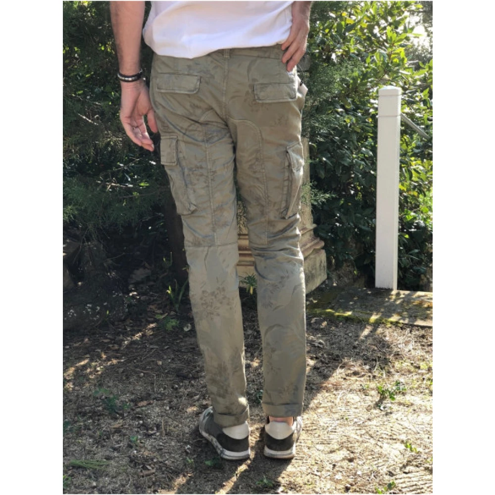 Mason's Cargo Broek met Bloemenprint Green Heren