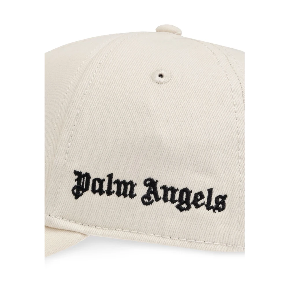 Palm Angels Beige Geborduurd Logo Gebogen Top Hoed Beige Dames