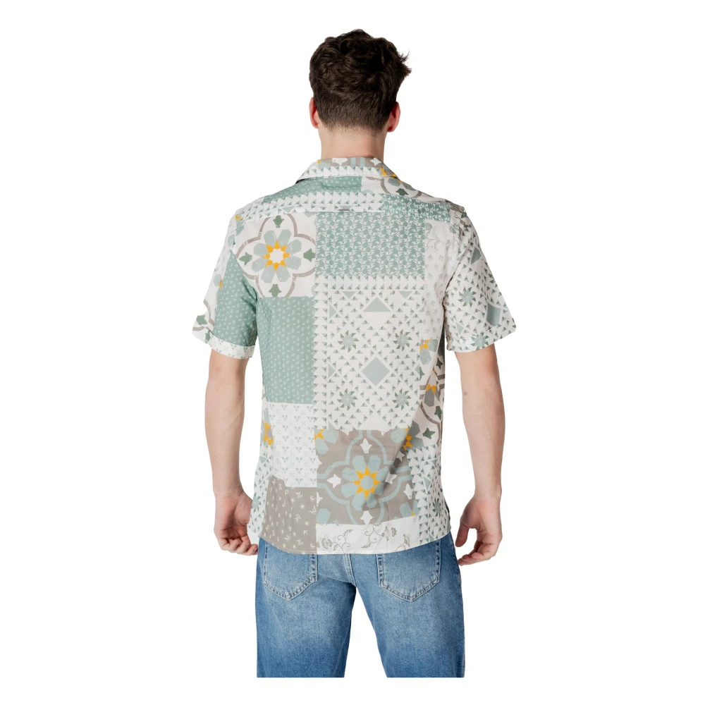 Antony Morato Groen Print Korte Mouw Overhemd Multicolor Heren
