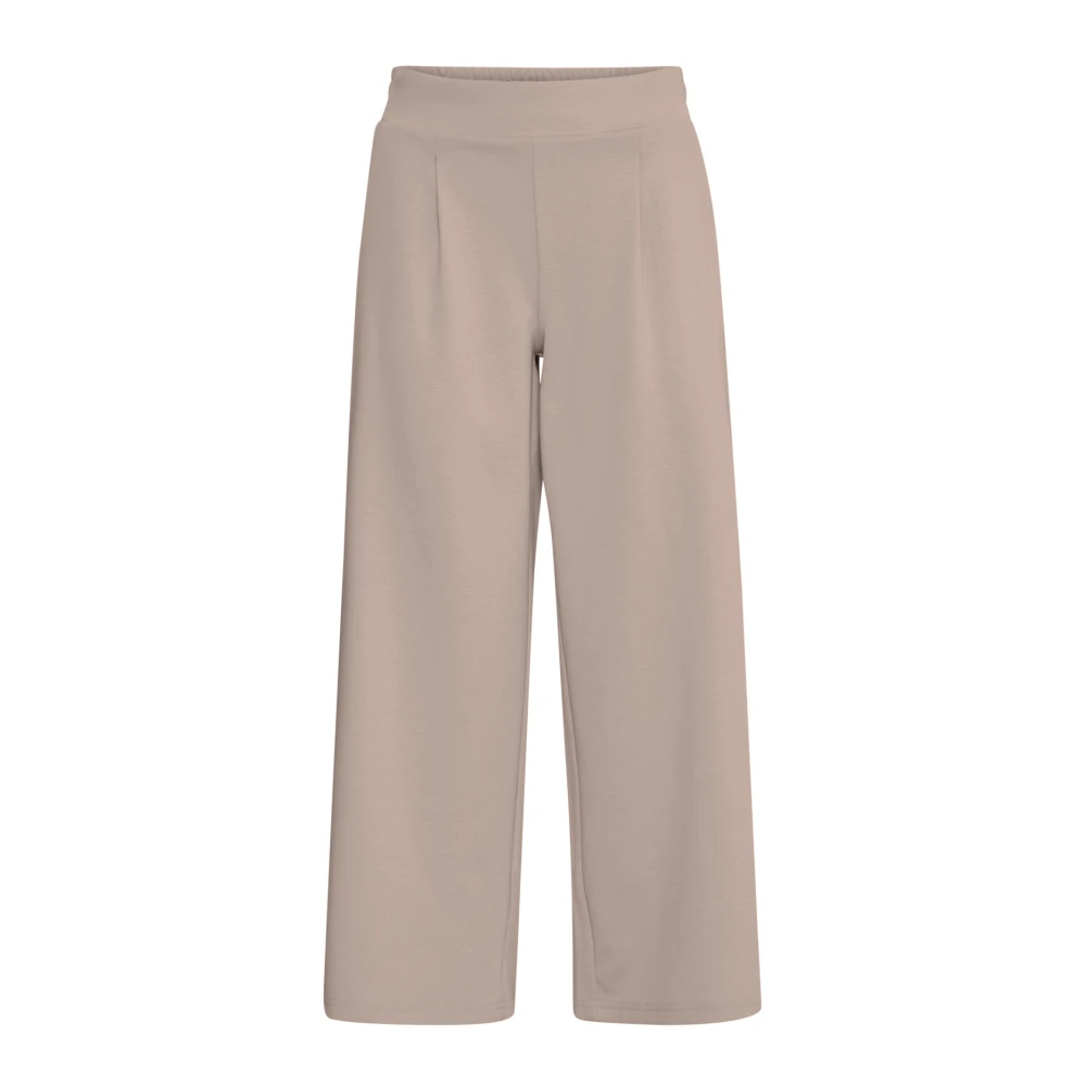 Ichi Beige Wide Trousers, Female, 2XL, Wide Trousers
