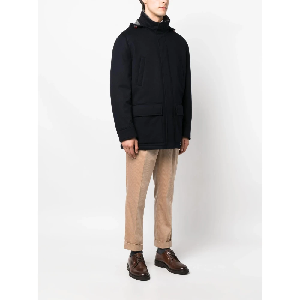BRUNELLO CUCINELLI Donker Cashmere Outwear Blue Heren