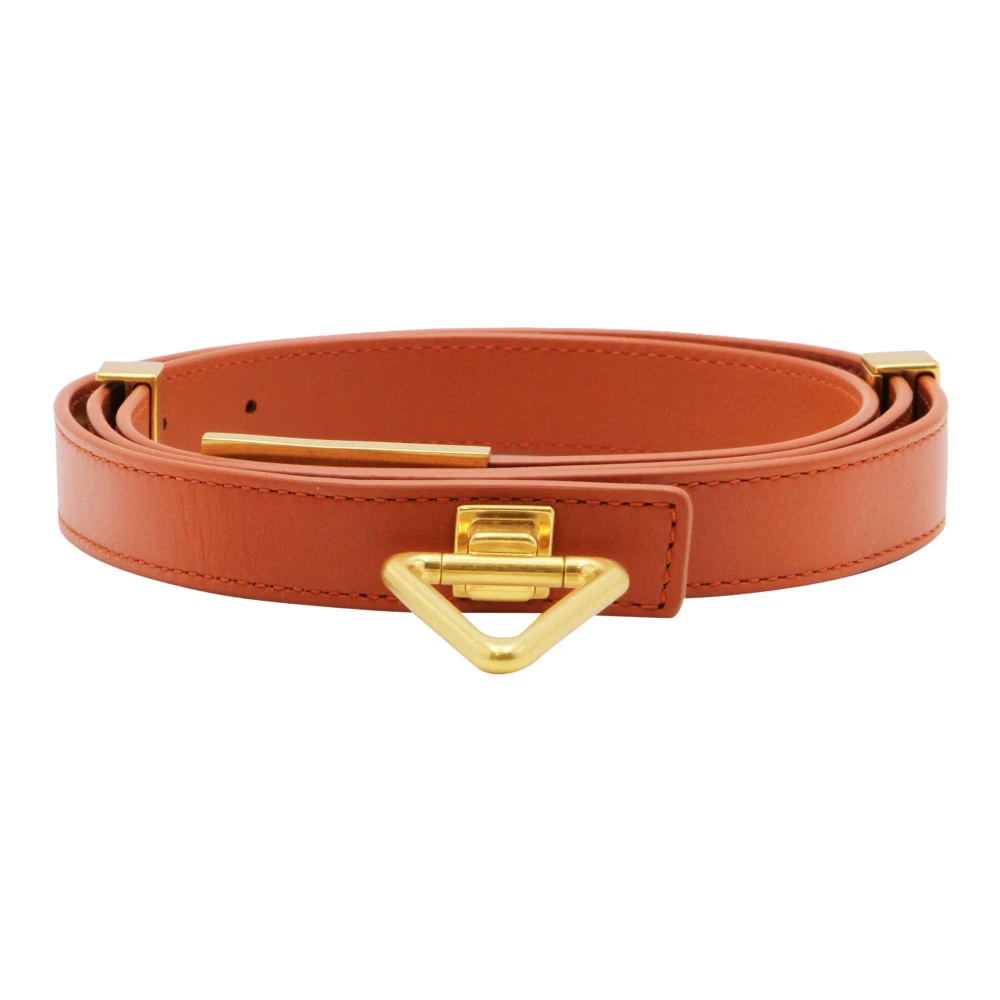 Bottega Veneta Metallic Point Lock Riem Orange Dames