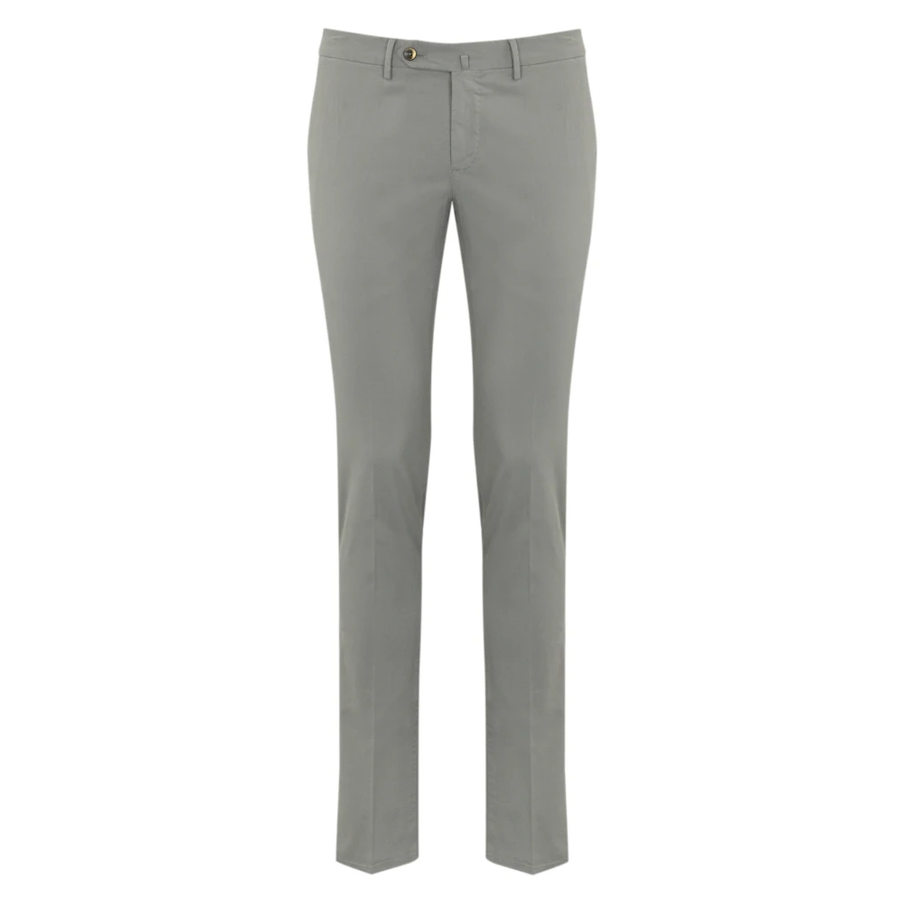 PT Torino Lichtgrijze Katoenen Gabardine Slim Fit Broek Gray Heren