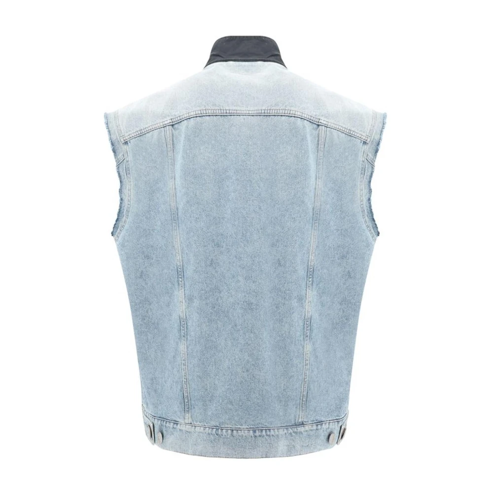 MM6 Maison Margiela Hoge Kraag Denim Vest Modern Ontwerp Multicolor Heren
