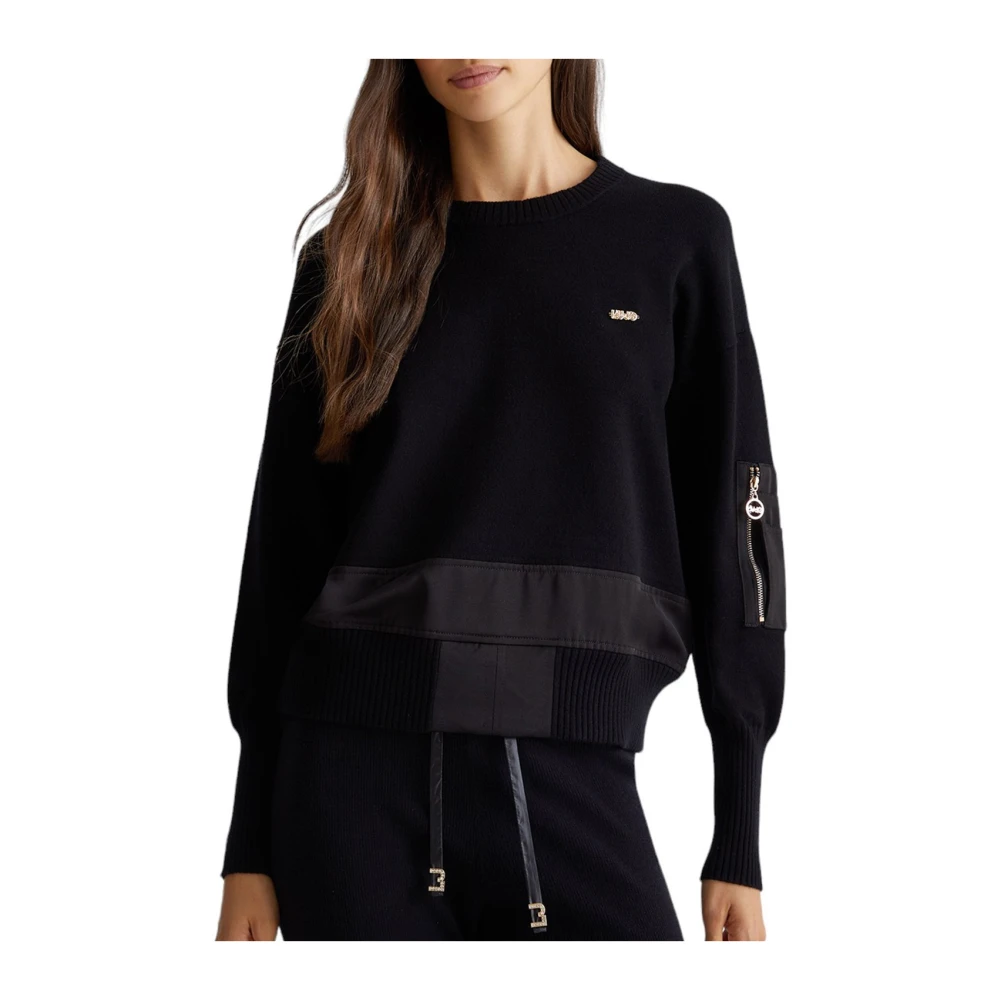 Liu Jo Zwarte trui met stijl Tf4160 Black Dames