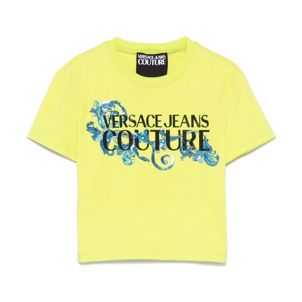Versace Jeans Couture Kristalversierd Groen T-shirt Green Dames