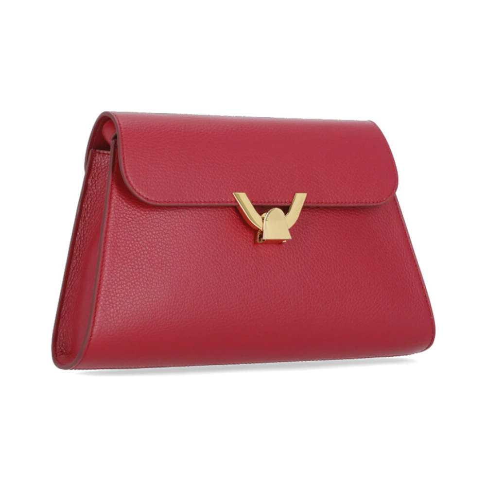 Coccinelle Rode leren schoudertas met flap Red Dames