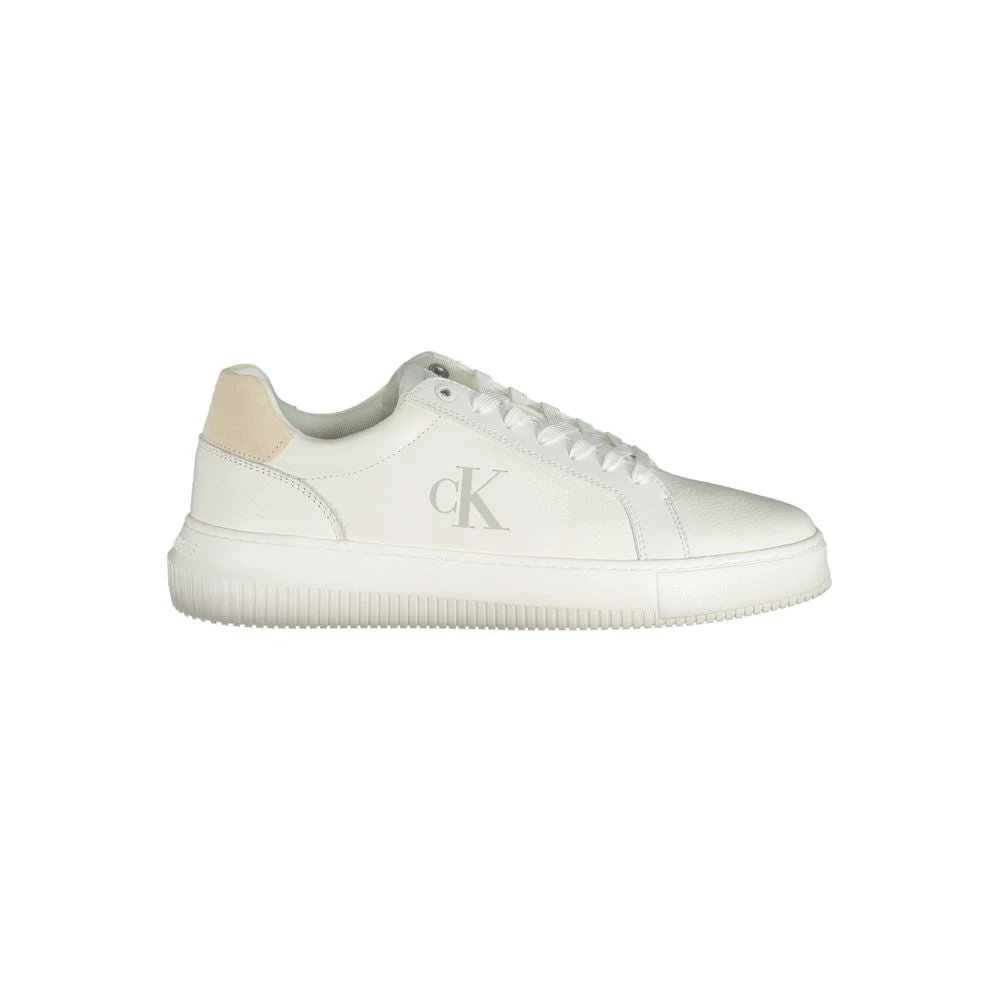 Calvin Klein Men's White Sneakers,, Polyester Sneaker Size 7 Uk