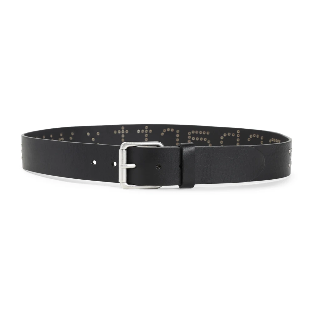 Carhartt WIP Zwart Zilver Script Studs Riem Black Heren