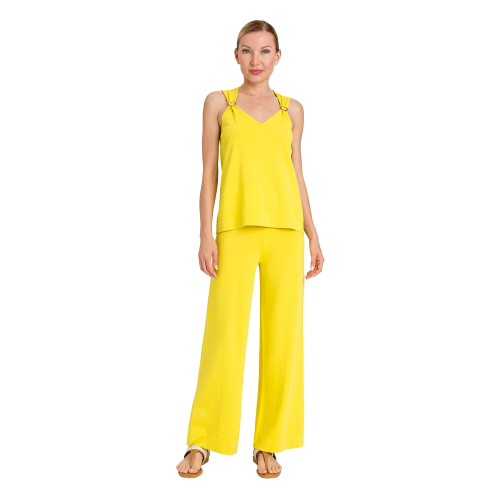 Twinset Gele Viscose Top Mist Yellow Dames