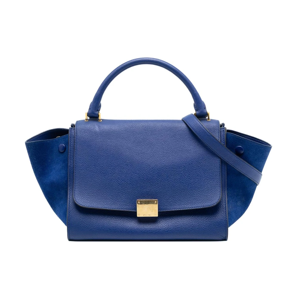 Celine Vintage Women's Blue Pre-Owned Structured Leather Handbag