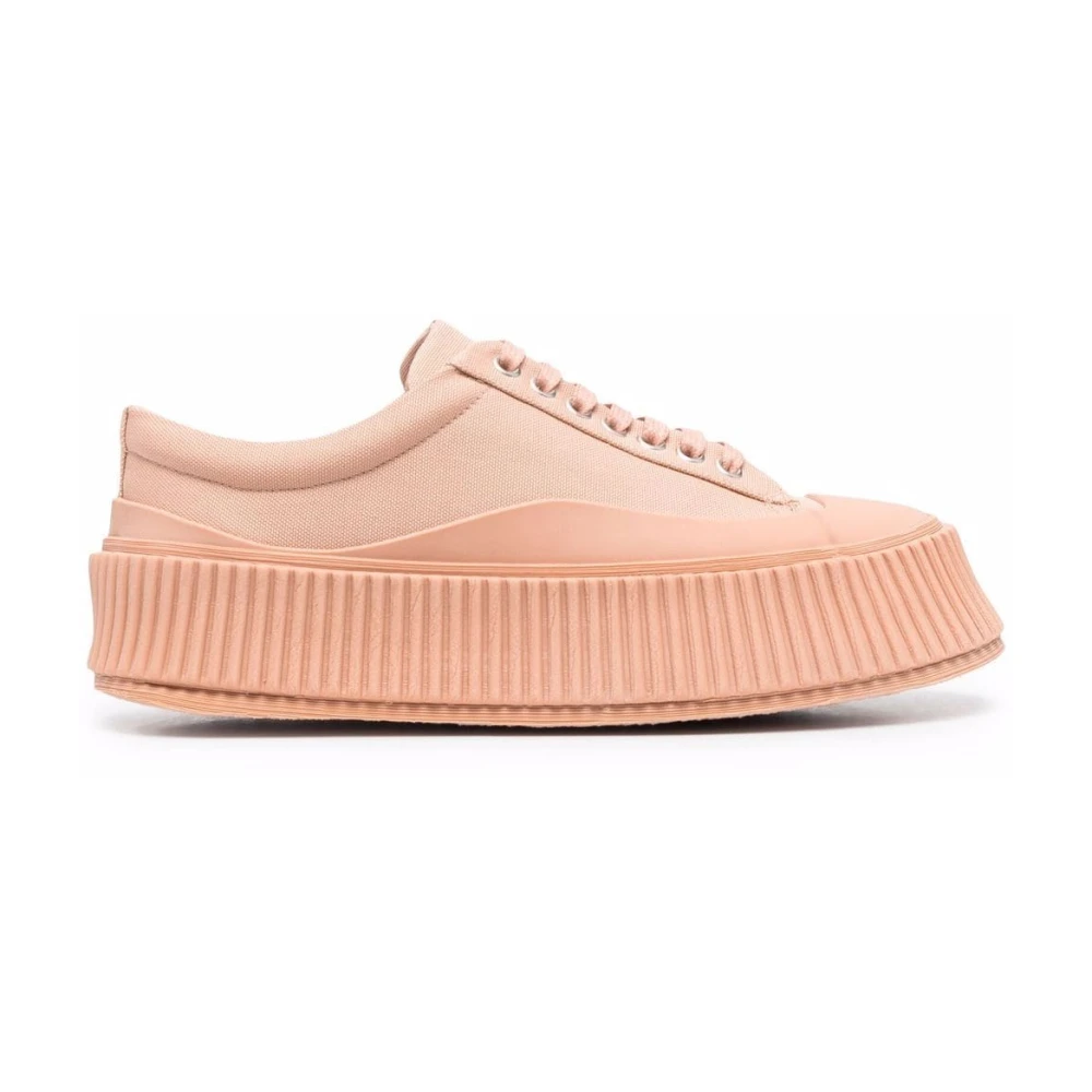 Jil Sander Women's Pink Shoes, Female,, Oversized Sole Trainers Size 7 Uk
