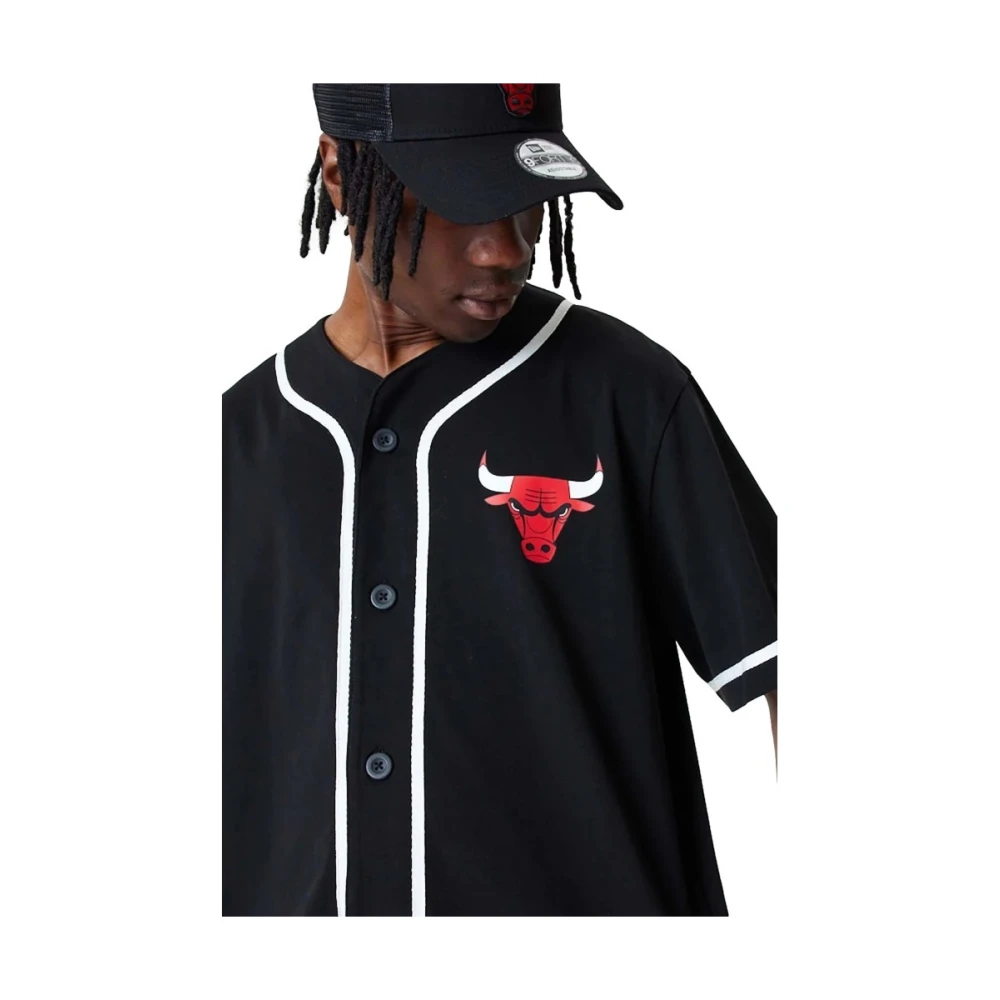 new era Bulls Honkbalshirt Black Heren