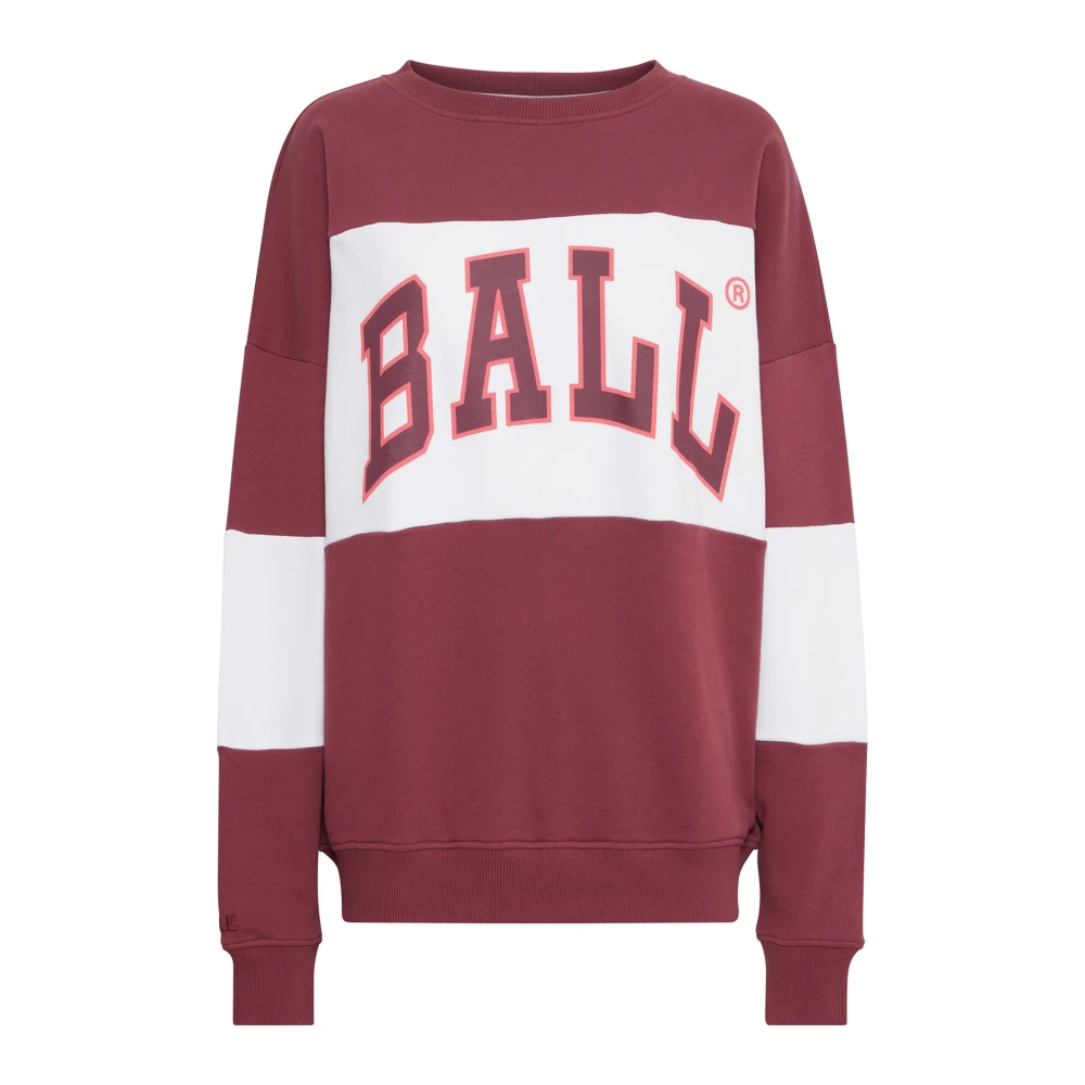 Ball Burgundy Sweatshirt met Cool Print Red Dames
