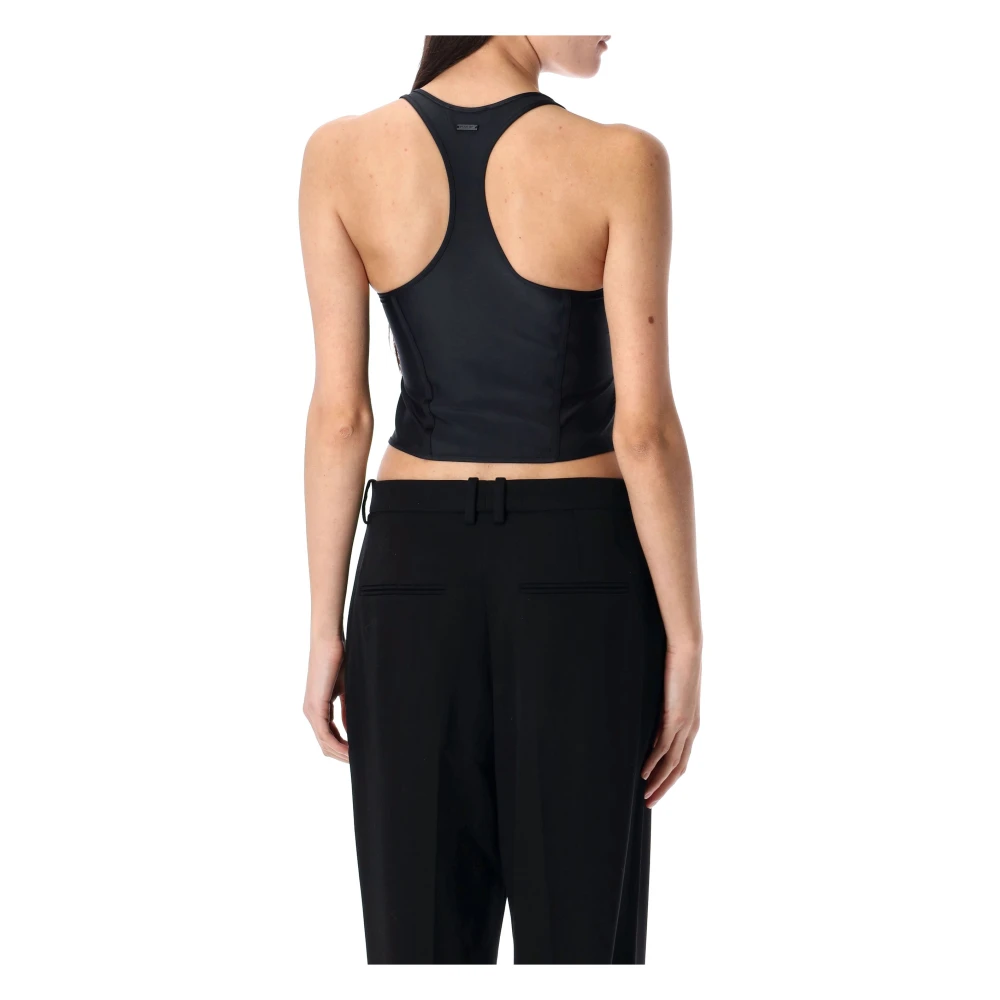 Mugler Zwarte Corset Tanktop Black Dames